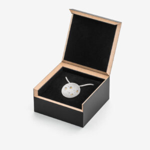 uqio Zodiac Silver Pendant with Gold Detail & Diamond Accent