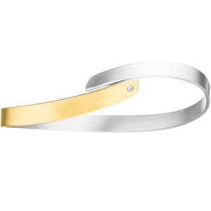 uqio Handmade Silver-Gold Bracelet with Diamond Accents – Luxury Jewelry