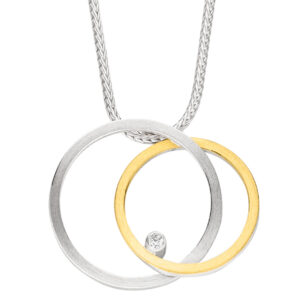 uqio Necklace with Silver and Gold Ring Pendant